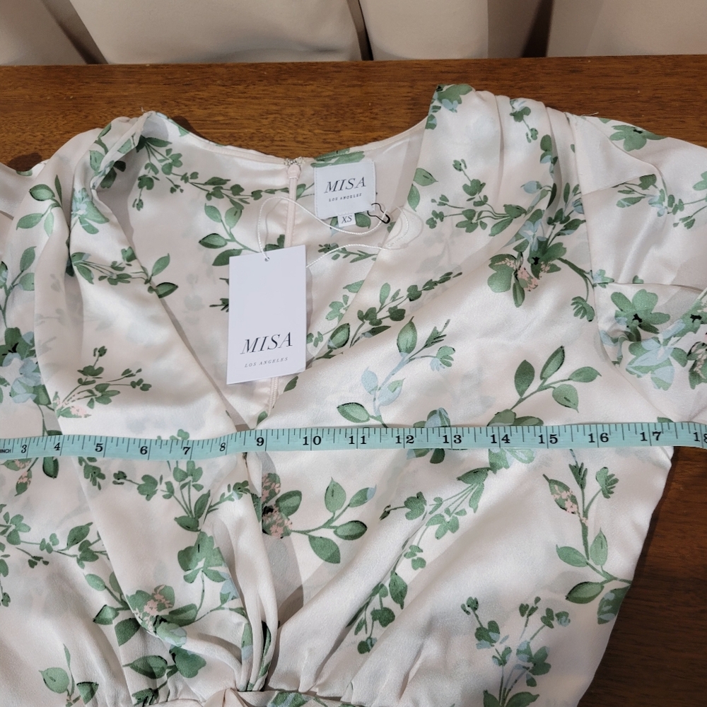 Misa Los Angeles Narcissa Dress in White Sage Botanica Size XS NWT Floral - Picture 7 of 8